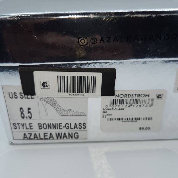 Azalea Wang Bonnie Crystal-Studded Translucent Pumps Heels Women's Size 8.5 New - Picture 10 of 13